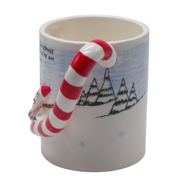 NEW Hallmark Shoebox Maxine & Floyd Red White Candy Cane Handle 3D Holiday Mug - Picture 2 of 6
